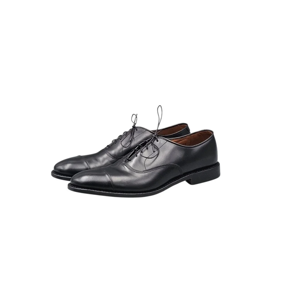 Allen Edmonds Mens 11.5 2A Narrow Park Avenue Black Leather Cap Toe Oxford 5615